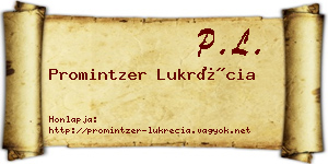 Promintzer Lukrécia névjegykártya